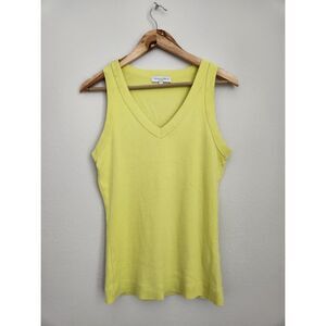Michael Stars 100% Cotton Yellow V-Neck Tank Top | Size L